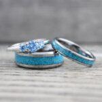 Turquoise Rings, Turquoise Wedding Rings, Turquoise Wedding Bands, Silver Wedding Rings, Silver Tungsten Bands, Silver Tungsten Rings