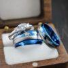 Cowboys Rings, Couple Rings, Mustang Rings, Blue Horse Rings, Equestrian Jewelry, Blue Tungsten Bands, Cowboys Ring, Cowboys Wedding Ring