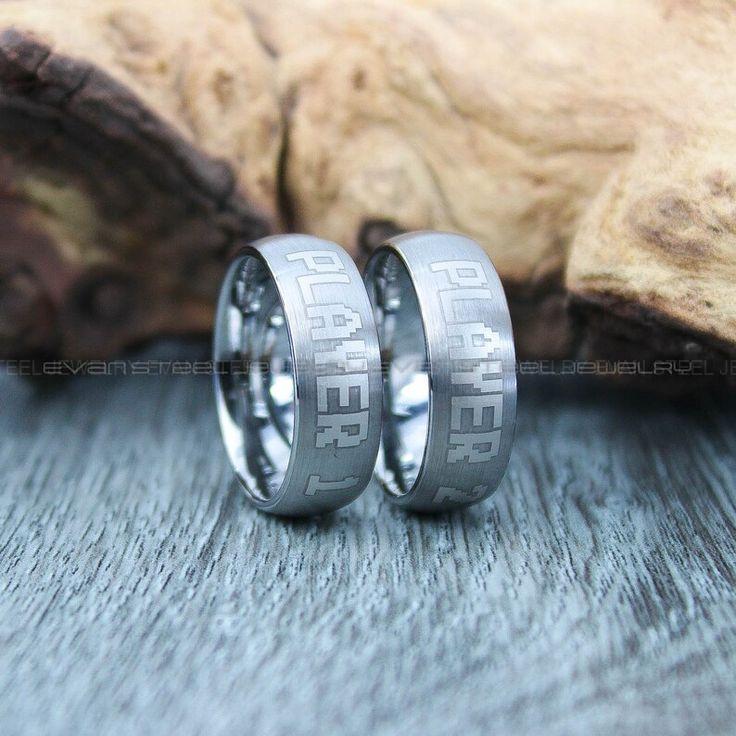 0e69771f2136a45aa396eba91079d5bc Gamer Rings, Gamer Wedding Bands, Player 1 Player 2 Rings, Couple Rings, Couple Wedding Bands, Couple Wedding Rings, Couple Jewelry - Image 1