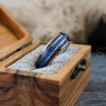Orion Nebula Ring, Galaxy Ring, Opal Ring, Blue Opal Ring, Silver Tungsten Ring, Opal Wedding Ring, Opal Wedding Ring, Silver Wedding Band - Image 6