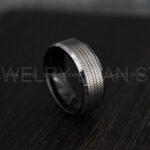 Mechanic Ring, Tire Ring, Tire Tread Ring, Engine Ring, 8mm Black Tungsten Band, Engine Pistons Jewelry, Mechanic Jewelry, His Wedding Ring