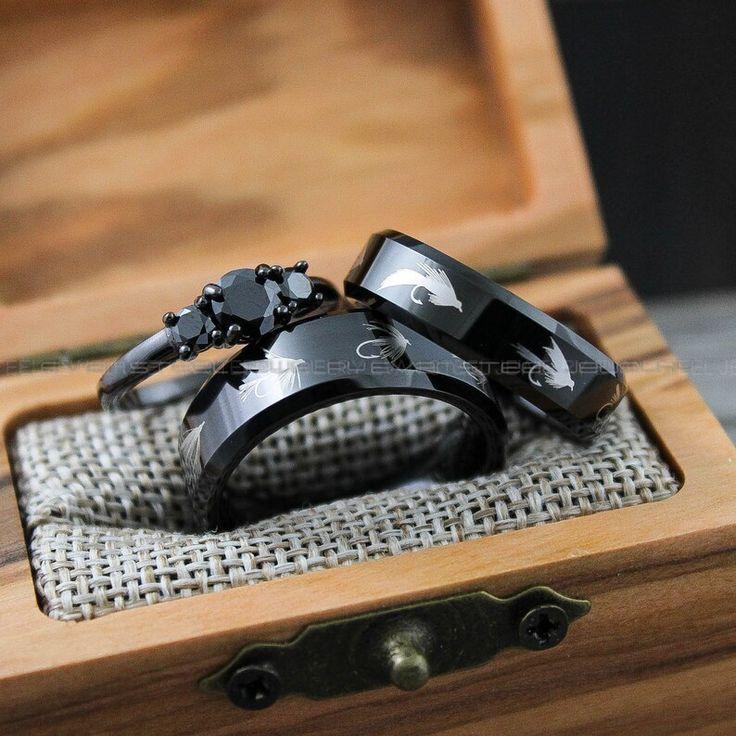 160122072f0e3525b54ea05fdb9ea03e Fishing Rings, Fly Fishing Rings, Couple Rings, Fly Fishing Wedding Bands, Fishing Wedding Rings, Couple Wedding Rings, Groom Wedding Bands - Image 1