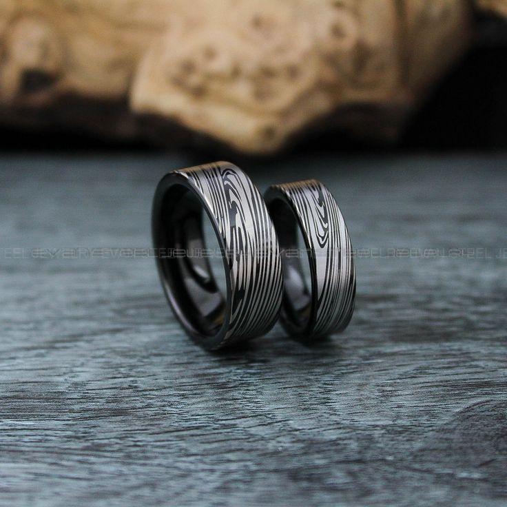 166c870beb0085987491c1ee9548b6e7 Damascus Steel Rings, Damascus Steel Wedding Rings, Damascus Steel Wedding Bands - Image 1