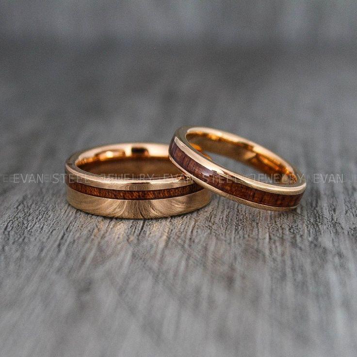 20f50ae4cfe7eab19b251f6ab7bcf144 Couple Rings, Couple Wood Rings, Wood Wedding Bands, Wood Wedding Ring, Couple Jewelry, Matching Rings, His and Her Rings, Wood Rings - Image 1