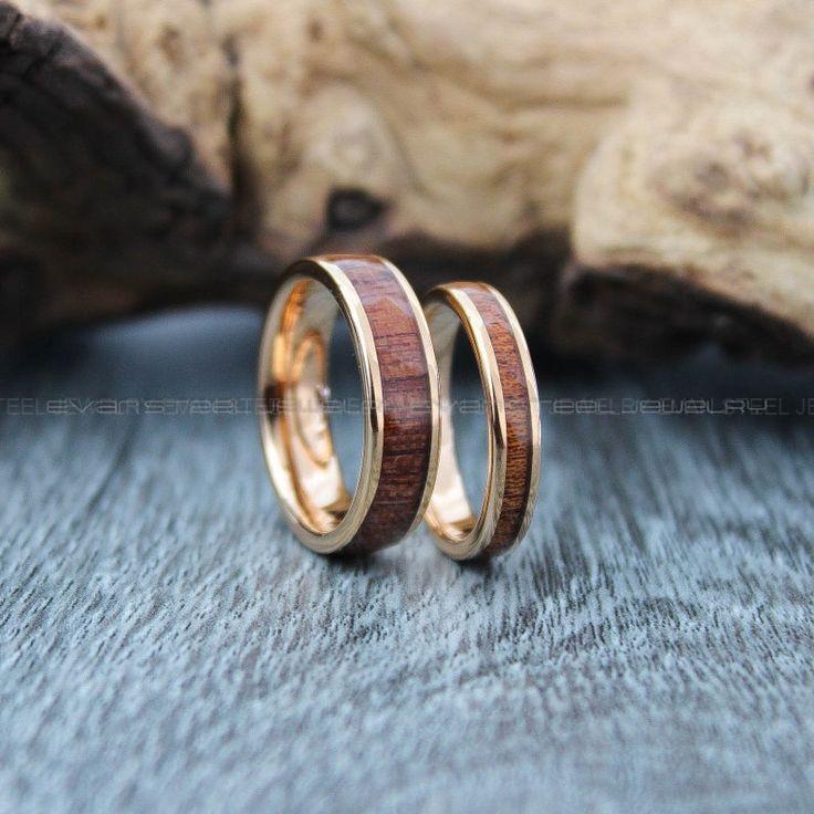 22a636e39444f0f75cb815c4dcf70e64 Couple Rings, Couple Wood Rings, Wood Wedding Bands, Wood Wedding Ring, Couple Jewelry, Matching Rings, His and Her Rings, Wood Rings - Image 1