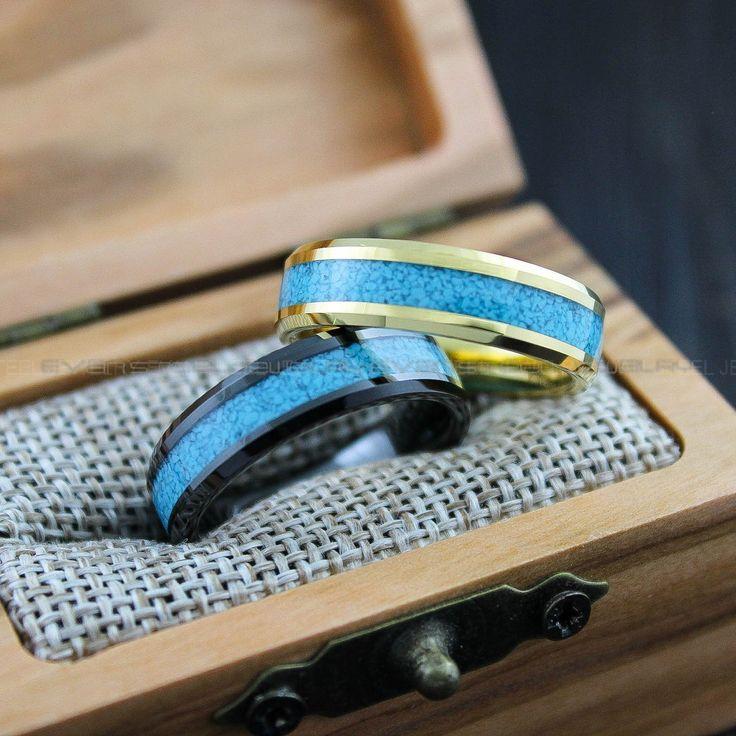 2557dfa9c96ce51c3a07eafd33062155 Turquoise Rings, Turquoise Wedding Rings, Turquoise Wedding Bands, Turquoise Jewelry - Image 1