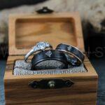 Til Valhalla Rings, Vikings Rings, Viking Runes Rings, Couple Set Nordic Rings, Norsemen Rings, Nordic Runes Rings, Black Wedding Bands