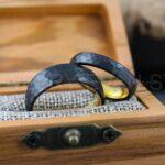 Hammered Rings, Hammered Wedding Rings, Couple Rings, 2 Piece Couple Ring Set, Matching Rings, Black Wedding Rings, Black Wedding Bands - Image 6