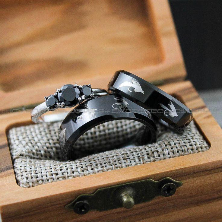 392dc1d8e1145b0f499d9c80c4933251 Fishing Rings, Fly Fishing Rings, Couple Rings, Fly Fishing Wedding Bands, Fishing Wedding Rings, Couple Wedding Rings, Groom Wedding Bands - Image 1