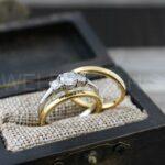 Couple Rings, Couple Wedding Rings, 3 Piece Couple Set Yellow Gold Tungsten Bands, 2mm Wedding Bands, Couple Wedding Bands, Matching Rings - Image 5