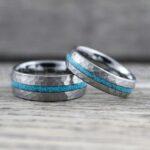 Turquoise Rings, Turquoise Wedding Rings, Turquoise Wedding Bands, Turquoise Jewelry - Image 4