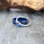 Couple Rings, Blue Wedding Rings, Blue Wedding Bands, Couple Jewelry, Matching Rings, His and Her Wedding Rings, Wood Rings, Blue Rings - Image 5