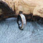 Gamer Ring, Circuit Board Ring, 6mm Black Tungsten Band Rose Gold Step Edge Circuit Board Pattern Wedding Band, Gamer Wedding Ring, Gamer Jewelry