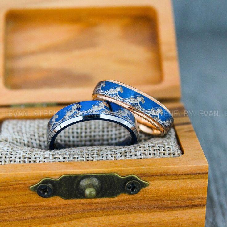 445273d621e863af8d5242b73f7dfb6b Couple Rings, Couple Wedding Bands, Couple Jewelry, Wave Ring, Ocean Wave Ring, Beach Jewelry, Matching Rings, His and Her Matching Rings - Image 1