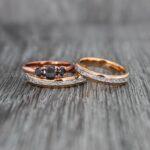 Couple Rings, Couple Wedding Bands, Meteorite Rings, Meteorite Wedding Bands, Meteor Wedding Rings, Rose Gold Wedding Rings, Rose Gold Rings