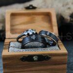 Til Valhalla Rings, Vikings Rings, Viking Runes Rings, Couple Set Nordic Rings, Norsemen Rings, Nordic Runes Rings, Black Wedding Bands