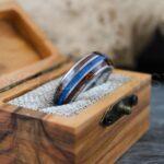 Orion Nebula Ring, Galaxy Ring, Opal Ring, Blue Opal Ring, Silver Tungsten Ring, Opal Wedding Ring, Opal Wedding Ring, Silver Wedding Band