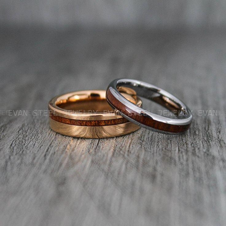 4bc81d7cdee70a07eccf9a08d03beb57 Couple Rings, Couple Wood Rings, Wood Wedding Bands, Wood Wedding Ring, Couple Jewelry, Matching Rings, His and Her Rings, Wood Rings - Image 1