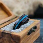Turquoise Ring, Turquoise Wedding Ring, Turquoise Wedding Band, Black Wedding Ring, Black Tungsten Band, Black Wedding Band