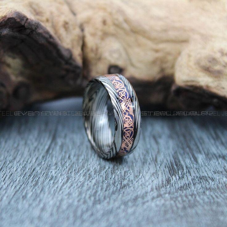 554b2a5aabff40dad93ff738b80c199a Damascus Steel Ring, Damascus Steel Wedding Ring, Damascus Steel Wedding Band - Image 1