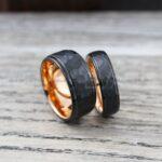 Hammered Rings, Hammered Wedding Rings, Couple Rings, 2 Piece Couple Ring Set, Matching Rings, Black Wedding Rings, Black Wedding Bands - Image 9