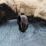 Wood Ring, Wood Wedding Band, Wood Wedding Ring, Black Tungsten Band with Wood Inlay