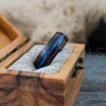 Orion Nebula Ring, Galaxy Ring, Opal Ring, Blue Opal Ring, Black Tungsten Ring, Opal Wedding Ring, Opal Wedding Ring, Black Wedding Band - Image 5