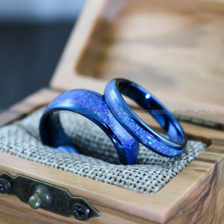 750be84869975a360437d4b38a45e070 Orion Nebula Rings, Galaxy Rings, Opal Rings, Blue Opal Rings, Blue Tungsten Rings, Blue Wedding Rings, Blue Wedding Ring Blue Wedding Bands - Image 1