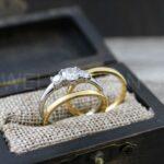 Couple Rings, Couple Wedding Rings, 3 Piece Couple Set Yellow Gold Tungsten Bands, 2mm Wedding Bands, Couple Wedding Bands, Matching Rings - Image 6