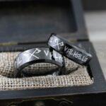 Til Valhalla Rings, Vikings Rings, Viking Runes Rings, Couple Set Nordic Rings, Norsemen Rings, Nordic Runes Rings, Black Wedding Bands - Image 5