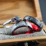 Gamer Rings, Circuit Board Rings, 3 Piece Couple Set Black Tungsten Bands Circuit Board Pattern, Gamer Wedding Rings, Couple Wedding Bands