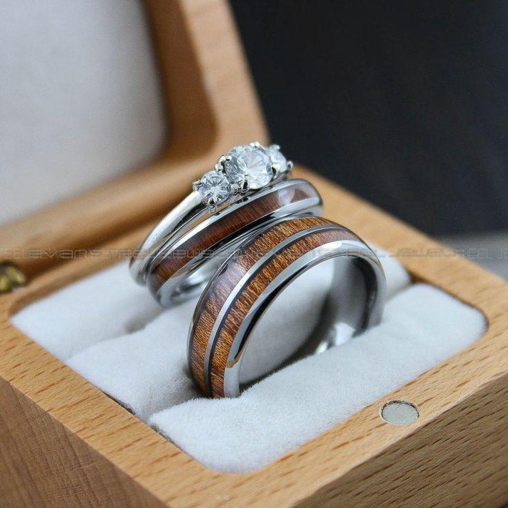 7f5d8731bebe7d0480902c352636d4ca Couple Rings, Couple Wood Rings, Wood Wedding Bands, Wood Wedding Ring, Couple Jewelry, Matching Rings, His and Her Rings, Wood Rings - Image 1