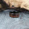 Wood Ring, Wood Wedding Band, Wood Wedding Ring, Black Tungsten Band with Wood Inlay