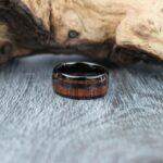 Wood Ring, Wood Wedding Band, Wood Wedding Ring, Black Tungsten Band with Wood Inlay - Image 5
