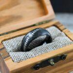 Baseball Ring, Baseball Wedding Band, Baseball Wedding Ring, Black Wedding Band - Image 5