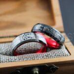 Gamer Rings, Circuit Board Rings, 2 Piece Couple Set Black Tungsten Bands Circuit Board Pattern, Gamer Wedding Rings, Couple Wedding Bands - Image 5