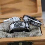 Til Valhalla Rings, Vikings Rings, Viking Runes Rings, Couple Set Nordic Rings, Norsemen Rings, Nordic Runes Rings, Black Wedding Bands