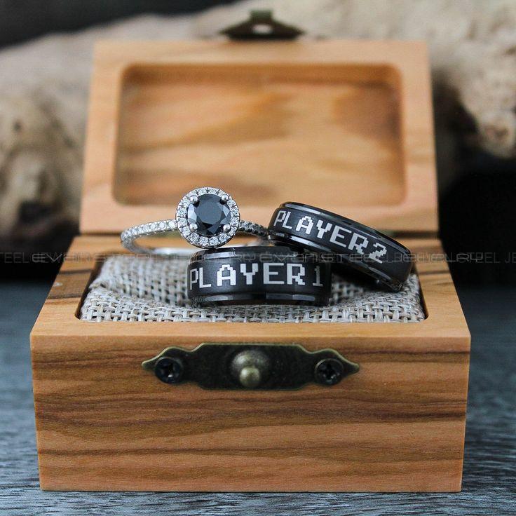 862b25f3b894f71f60f172daac2a0ff2 Gamer Rings, Gamer Wedding Bands, Player 1 Player 2 Rings, Couple Rings, Couple Wedding Bands, Couple Wedding Rings, Couple Jewelry - Image 1