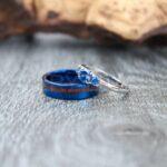 Couple Rings, Blue Wedding Rings, Blue Wedding Bands, Couple Jewelry, Matching Rings, His and Her Wedding Rings, Wood Rings, Blue Rings - Image 9