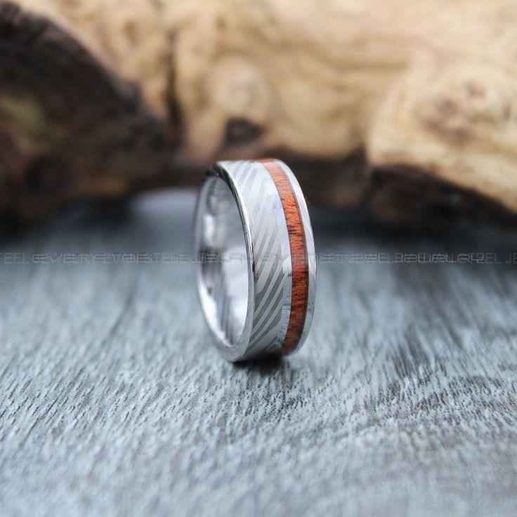 8b7939308643037945b77bd98cbfc837 Damascus Steel Ring, Damascus Steel Wedding Ring, Damascus Steel Wedding Band, Damascus Steel Jewelry, Wood Wedding Ring, Wood Wedding Band - Image 1