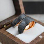 Hammered Rings, Hammered Wedding Rings, Couple Rings, 2 Piece Couple Ring Set, Matching Rings, Black Wedding Rings, Black Wedding Bands