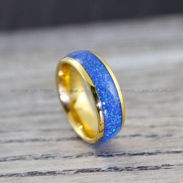 8d9a23585468e788ddeadd0edd4340ad Orion Nebula Rings, Galaxy Rings, Opal Rings, Gold Opal Rings, Gold Tungsten Rings, Gold Wedding Rings, Gold Wedding Ring, Gold Wedding Bands - Image 1