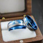 Cowboys Rings, Couple Rings, Mustang Rings, Blue Horse Rings, Equestrian Jewelry, Blue Tungsten Bands, Cowboys Ring, Cowboys Wedding Ring - Image 4