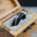 Baseball Ring, Baseball Wedding Band, Baseball Wedding Ring, Black Wedding Band - Image 6