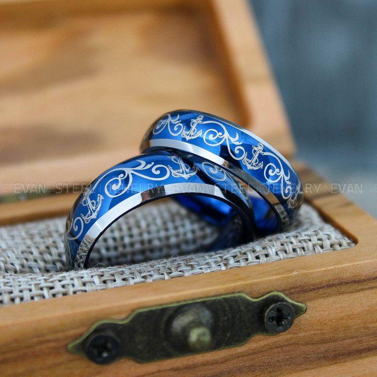 9365cc400963f2448bc582f59d708770 Anchor Rings, Nautical Scandinavian Jewelry, Nautical Ring Couple Rings, Couple Jewelry, Vikings Rings, Anchor Wedding Rings, Nautical Jewelry - Image 1