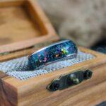 Orion Nebula Ring, Galaxy Ring, Opal Ring, Silver Opal Ring, Silver Tungsten Ring, Opal Wedding Ring, Opal Wedding Ring, Silver Wedding Band - Image 6