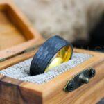 Hammered Rings, Hammered Wedding Rings, Couple Rings, 2 Piece Couple Ring Set, Matching Rings, Black Wedding Rings, Black Wedding Bands - Image 7