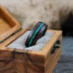 Orion Nebula Ring, Galaxy Ring, Opal Ring, Blue Opal Ring, Black Tungsten Ring, Opal Wedding Ring, Opal Wedding Ring, Black Wedding Band