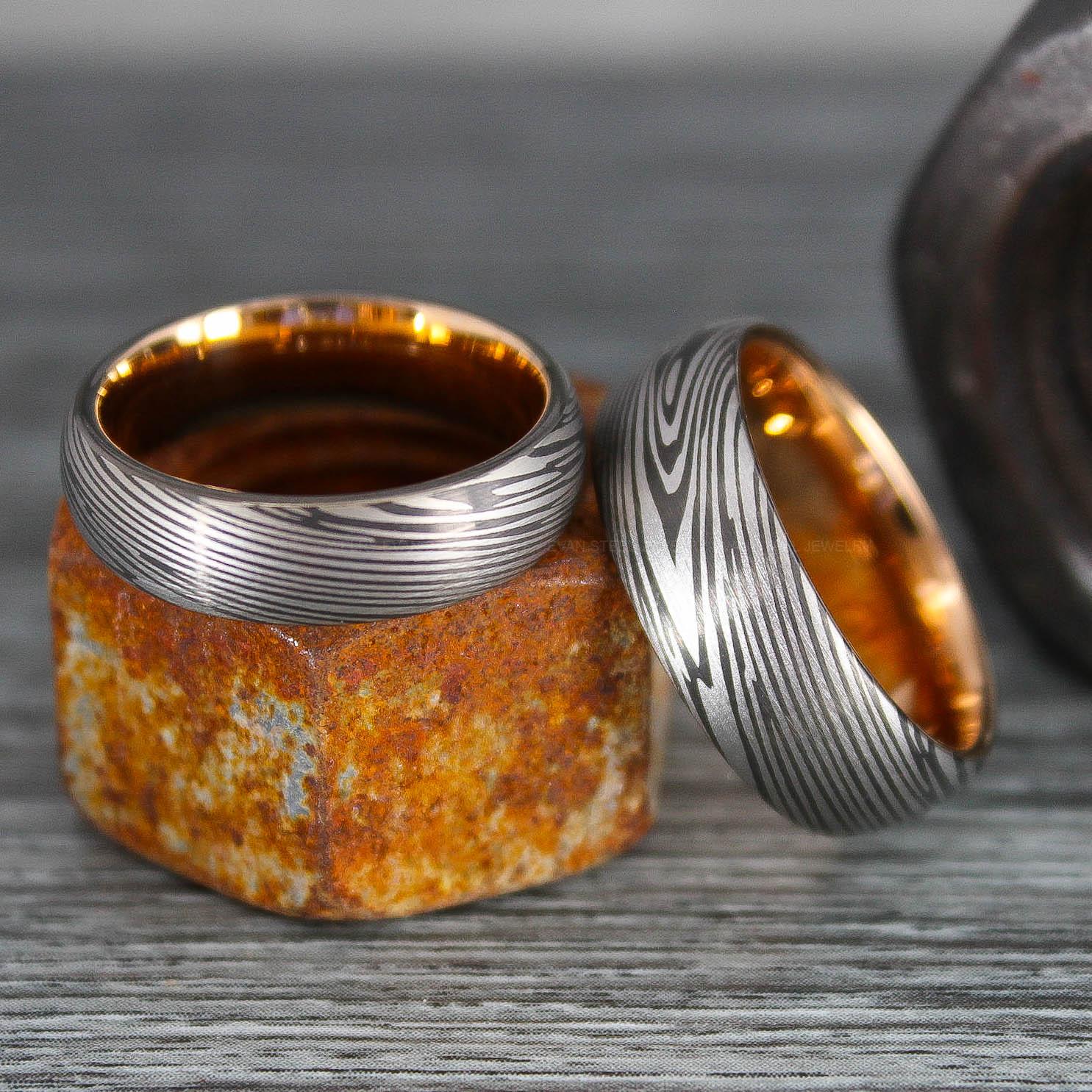 IMG_0336 Damascus Steel Rings, Damascus Steel Wedding Rings, Damascus Steel Wedding Bands, Black Wedding Ring, Black Damascus Steel Wedding Ring - Image 1