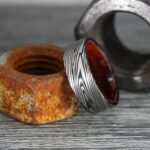 Damascus Steel Ring, Damascus Steel Wedding Ring, Damascus Steel Wedding Band, Black Wedding Ring, Black Damascus Steel Wedding Ring